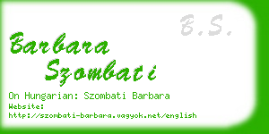 barbara szombati business card
